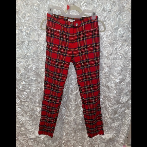 Red Plaid Pants - Picture 2 of 3
